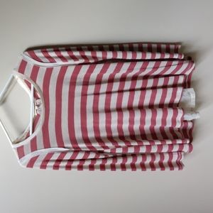 REWIND Lace Back Striped Top Coral Cream M